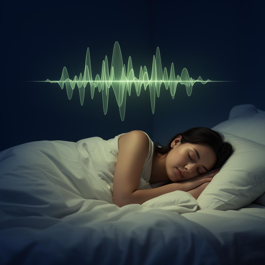 Visualisation élégante de l'audio de sommeil Nuit Paisible avec ambiance nocturne apaisante